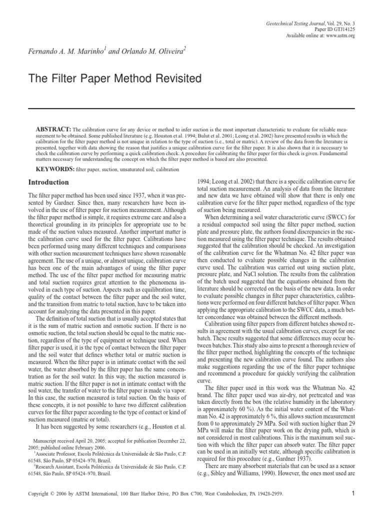 The Filter Paper Method Revisited PDF Relative Humidity Humidity