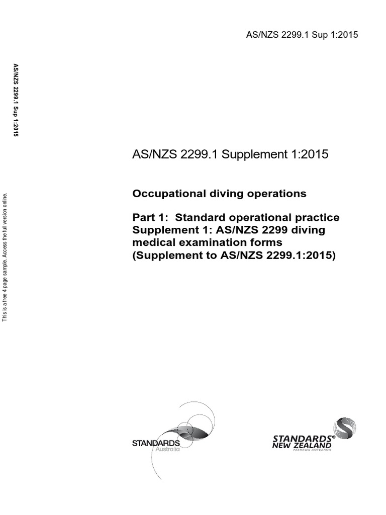 Ocupational Diving PDF Underwater Diving Standards Australia