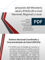 Organización Del Ministerio de Salud y ESSALUD A Nivel Nacional, Regional y Local.