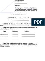 Articles of Partnnership