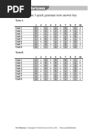 New Horizons 3 Quick Grammar Tests Answer Key