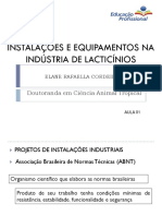 Instalações e Equipamentos na industria de Laticínios - AULA 01 LACTICINIO INSTALAÃÃO