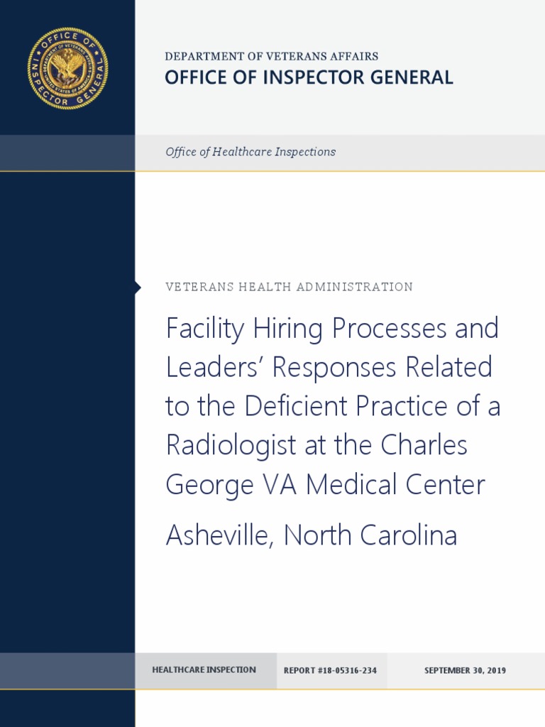 Inspector General Report Veterans Health Administration Radiology