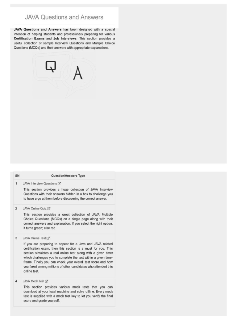 Java questions and answers pdf