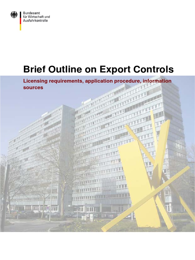 BAFA Export Control Overview | PDF | Chemical Weapon | License