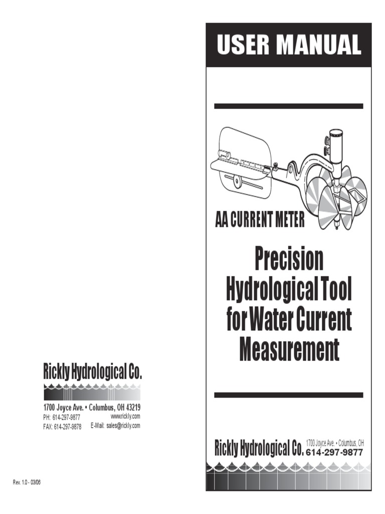 Precision Hydrological Tool For Water Current Measurement User Manual