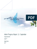 Admir Progress Report September