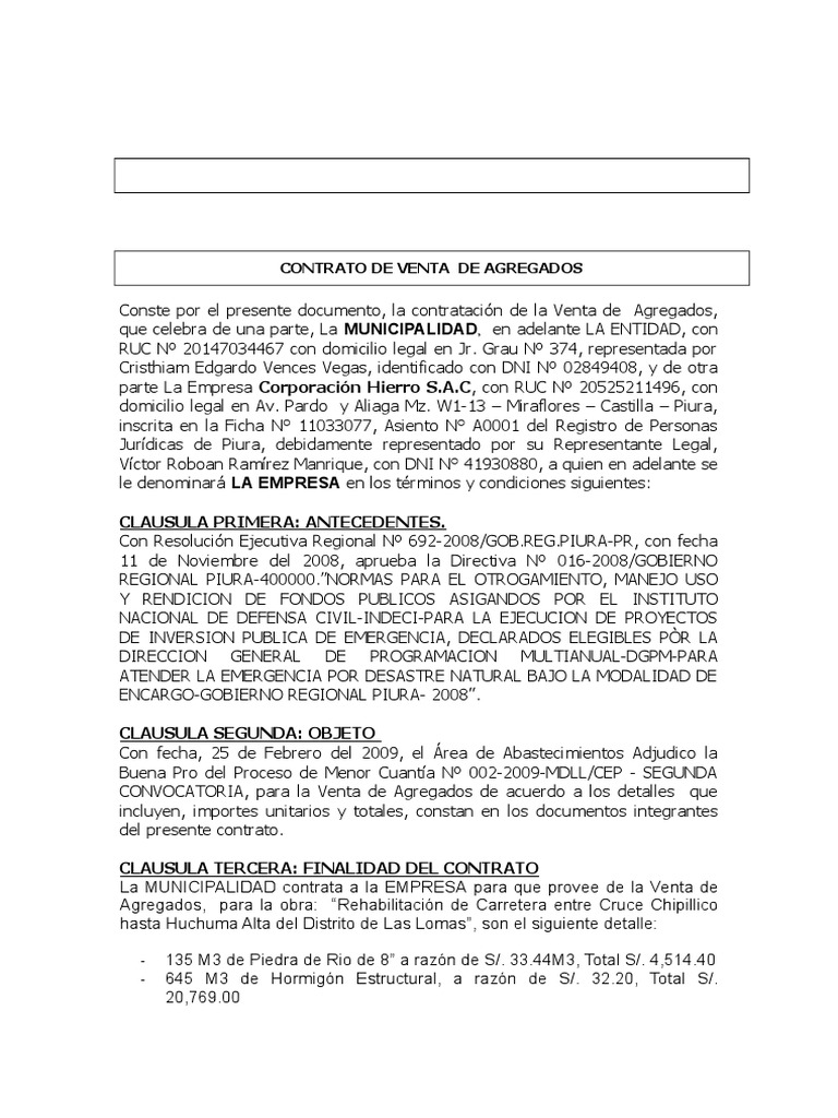Amc-2-2009-Mdll - Cep-Contrato U Orden de Compra o de Servicio | PDF ...