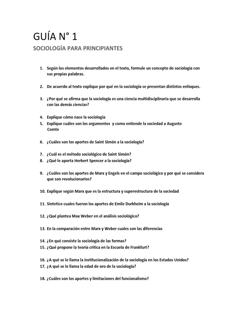 Introducción a la Sociología para Principiantes | PDF