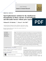 Spectrophotometric methods for determining metronidazole and diloxanide furoate in mixtures