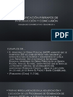 Ejemplificación Párrafos de Introducción y Conclusión