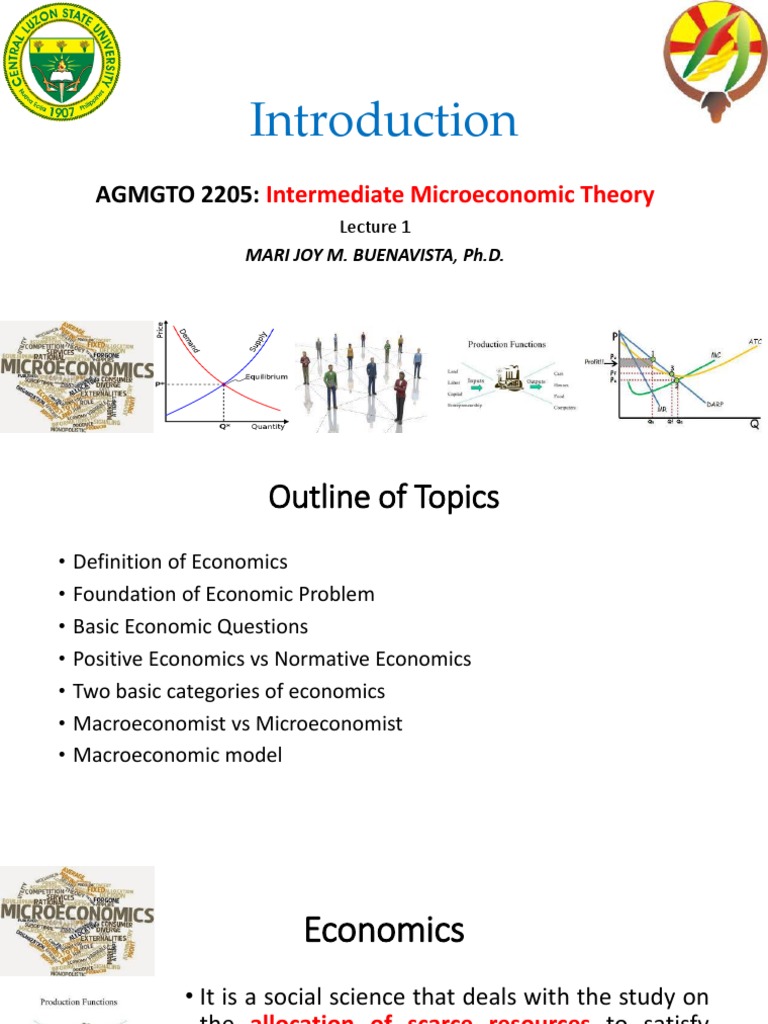AGMGTO 2205:: Intermediate Microeconomic Theory | PDF