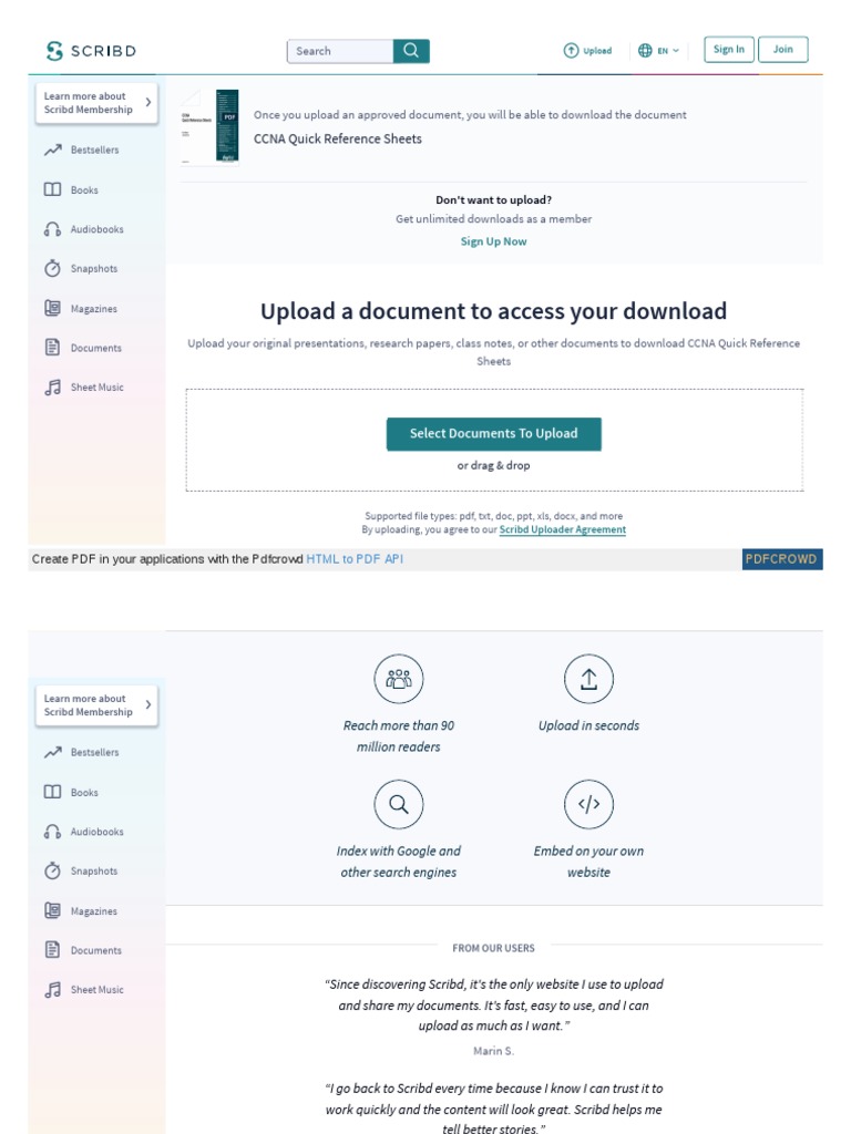 Upload A Document To Access Your Download: CCNA Quick Reference Sheets ...