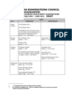 Timetable CAPE May-June 2011 Draft 13 August