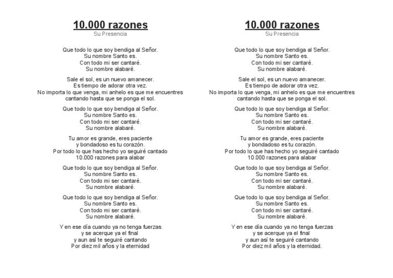 Diez Mil Razones para Alabar | PDF