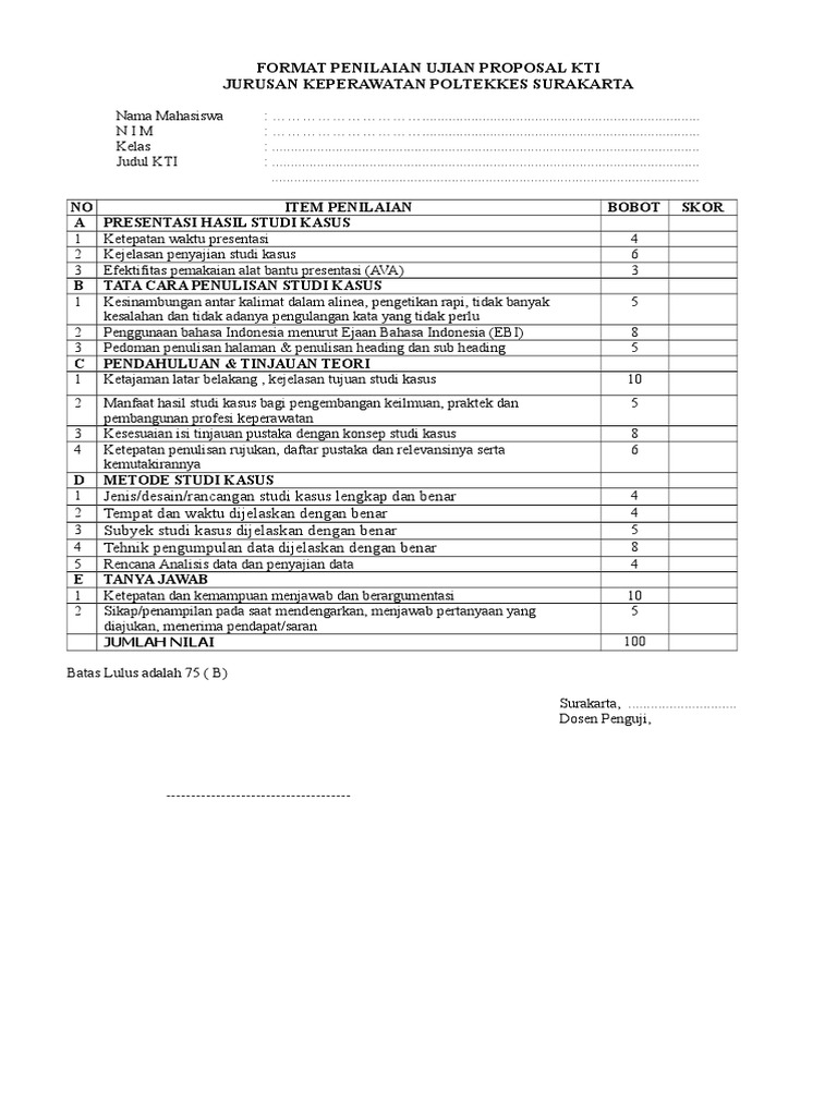 Format Penilaian Kti | PDF