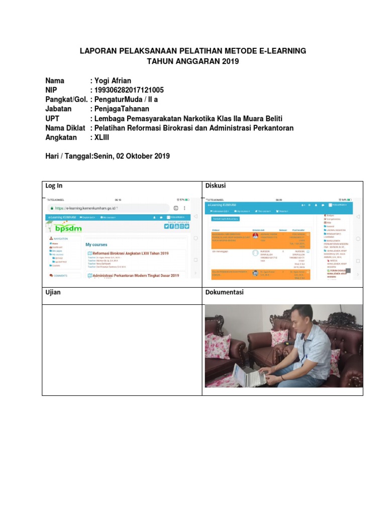 Laporan Elearning Kemenkumham