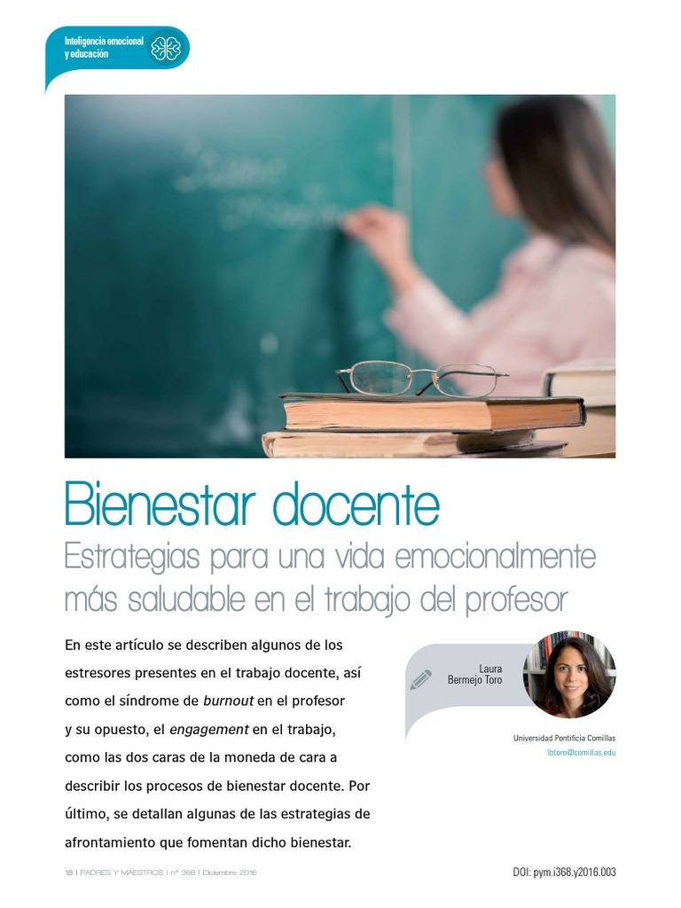 Bienestar Docente | Descargar gratis PDF | Burnout ocupacional | Bienestar