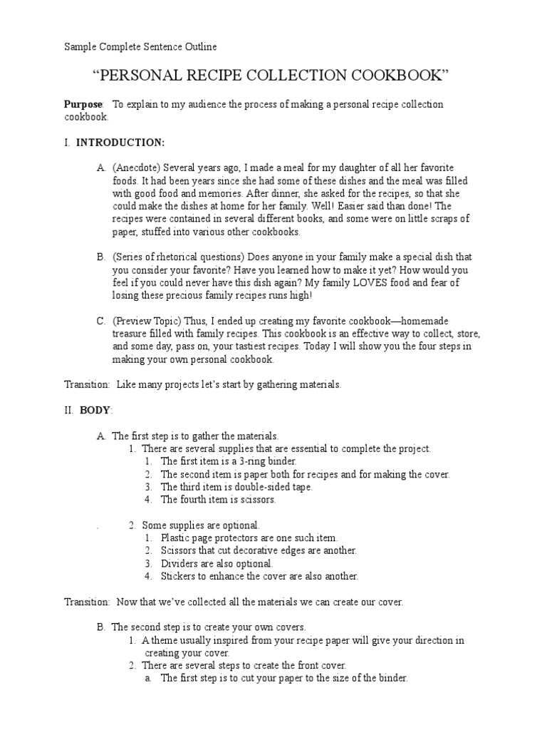 Outline  PDF  Bookbinding  Cookbooks