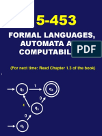 Formal Languages, Automata and Computability: (For Next Time: Read Chapter 1.3 of The Book)