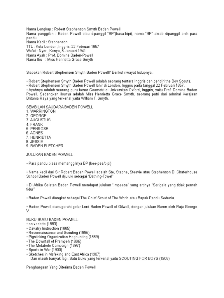 Biodata Baden Powell Docx
