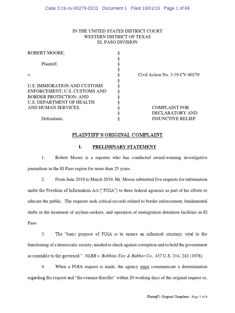 FOIA Complaint Against Federal Agencies | PDF | Freedom Of Information ...