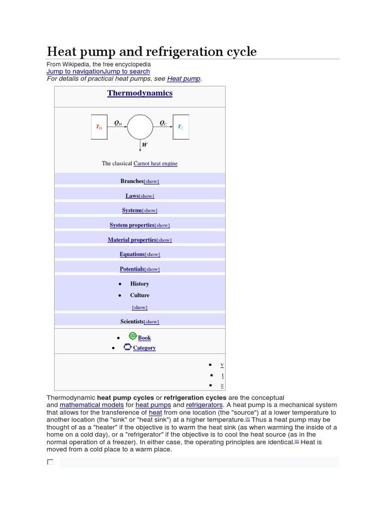 Heat Pump and Refrigeration Cycle | PDF | Engineering Thermodynamics