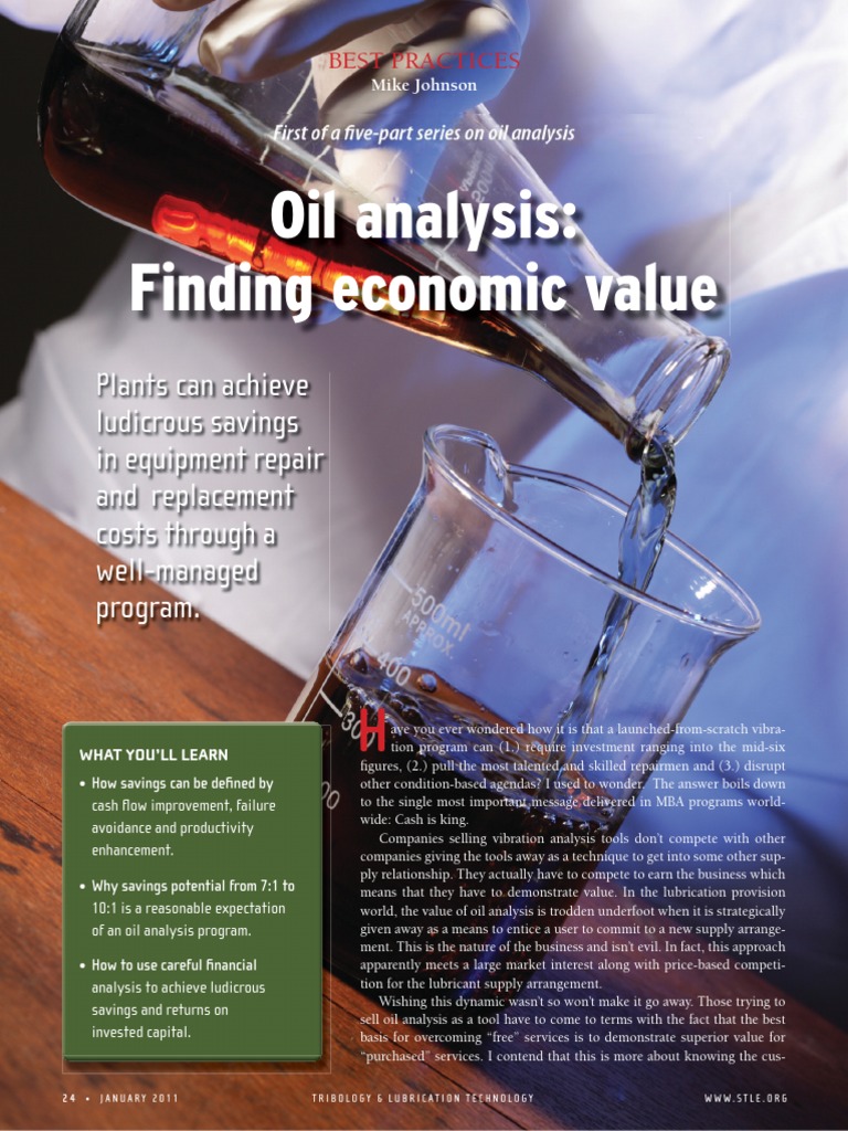 Best Practice 37findng Value in Oil Analysis PDF Motor Oil Lubricant