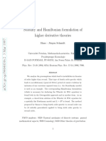 Stability and Hamiltonian Formulation of Higher Derivative Theories