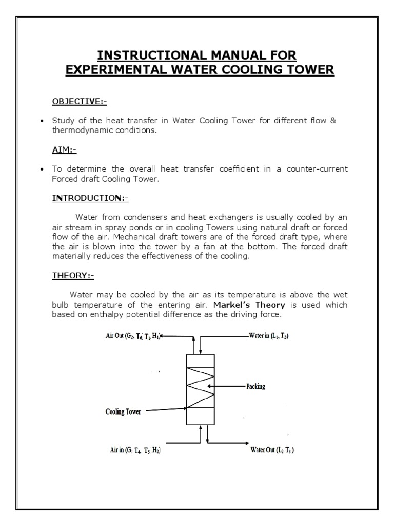Instructional Manual For Cooling Tower (Heat Transfer) | PDF | Heat ...