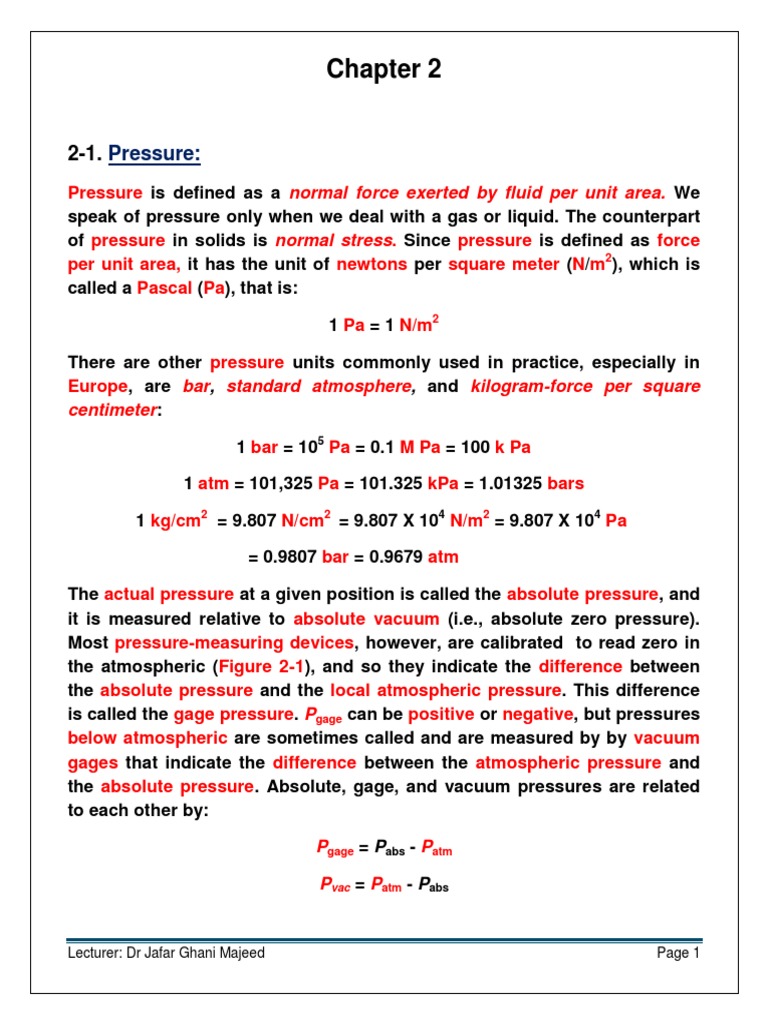 Understanding Pressure and Manometers | PDF | Pressure Measurement ...