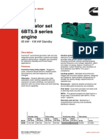 Diesel Generator Set 6BT5.9 Series Engine: 85 KW - 100 KW Standby
