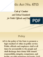 Republic Act No. 6713: Code of Conduct and Ethical Standards For Public Officials and Employees