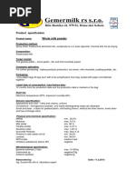 Whole Milk Powder Specification Sheet | PDF | Milk | Chemistry