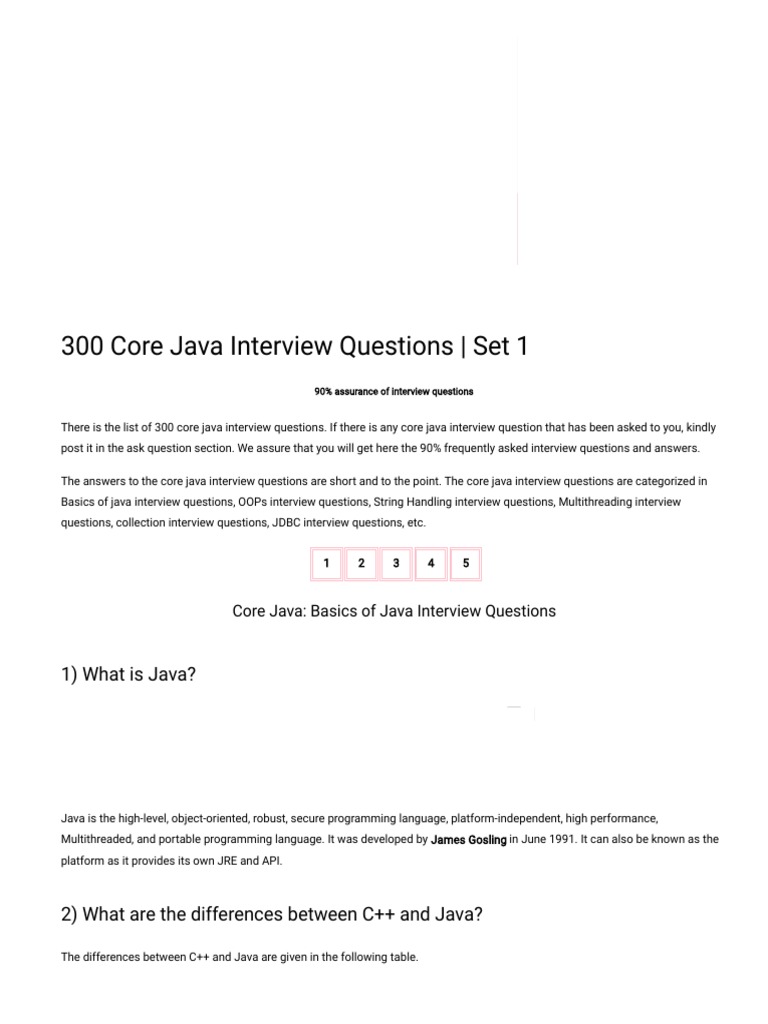 300 Core Java Interview Questions Javatpoint PDF Java Virtual 300 core java interview questions javatpoint pdf java virtual