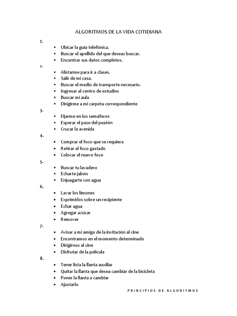 Algoritmos en la Vida Cotidiana | PDF