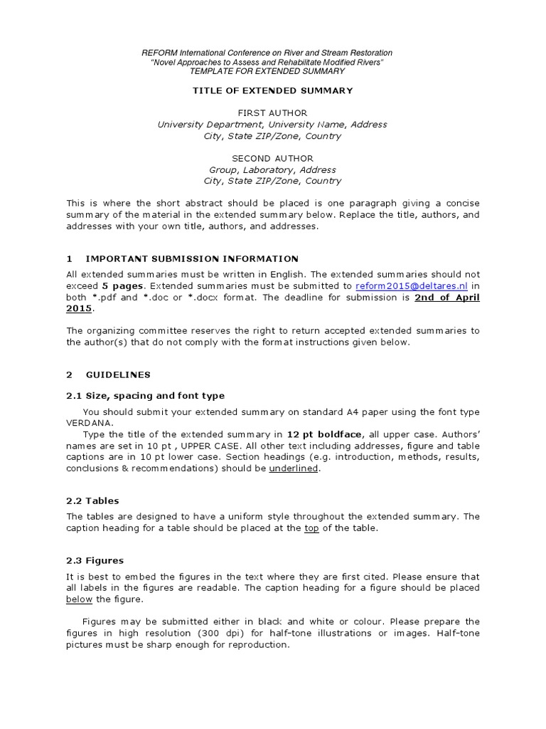 River Restoration Conference Submission Guide | PDF | Written ...