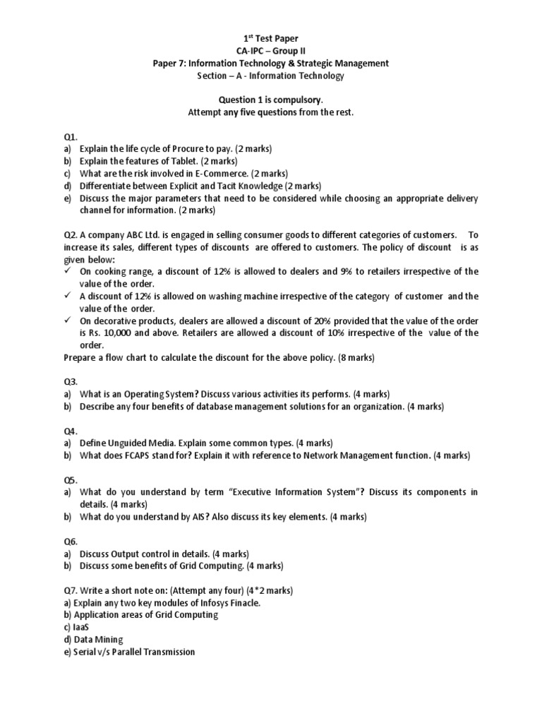 1st Test Full Course Itsm | PDF | Grid Computing | Operating System