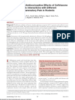 Antihyperalgesic/Antinociceptive Effects of Ceftriaxone and Its Synergistic Interactions With Different Analgesics in Inflammatory Pain in Rodents