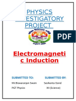 Physics Investigatory Project: Electromagneti C Induction