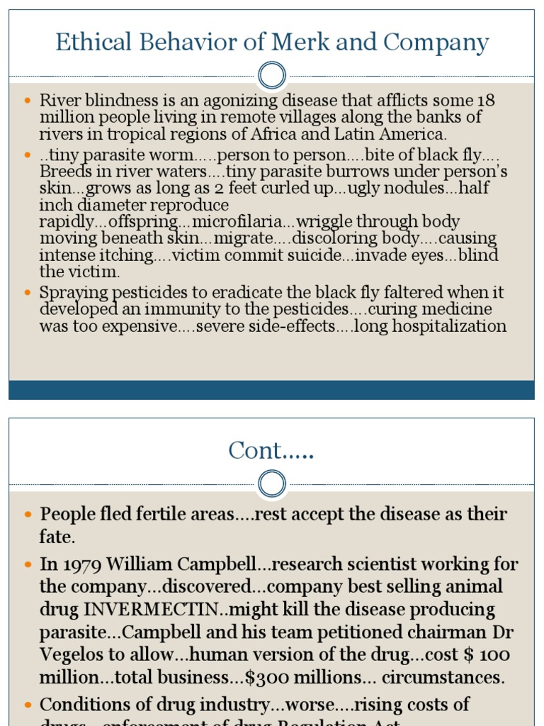 Merk & Co.'s Ethical Drug Development | PDF