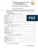 Dalubhasaan NG Lungsod NG Lucena: Bachelor of Science in Social Work Program Placement Learning Contract/Agreement