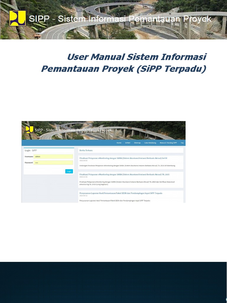 Panduan SiPP Terpadu: Login & Menu | PDF
