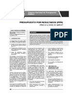 Presupuesto Por Resultados PPR - Que Es y Como Se Aplica. Isabel Chavez Gutierrez