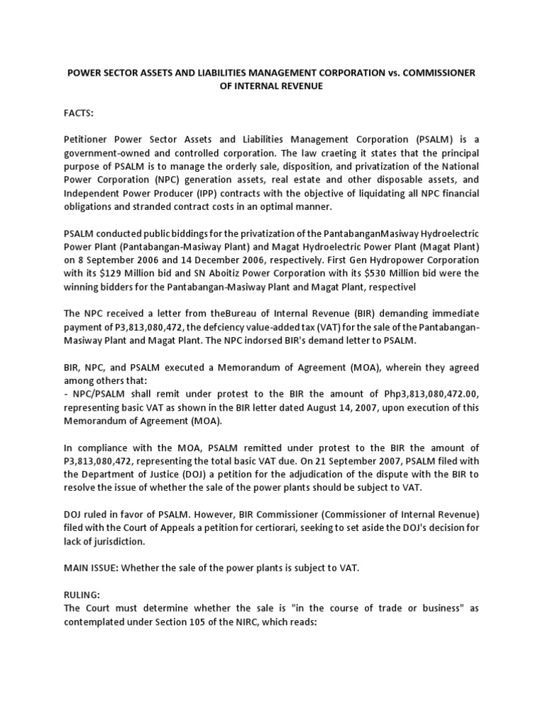 Power Sector Assets and Liabilities Management Corporation Vs PDF