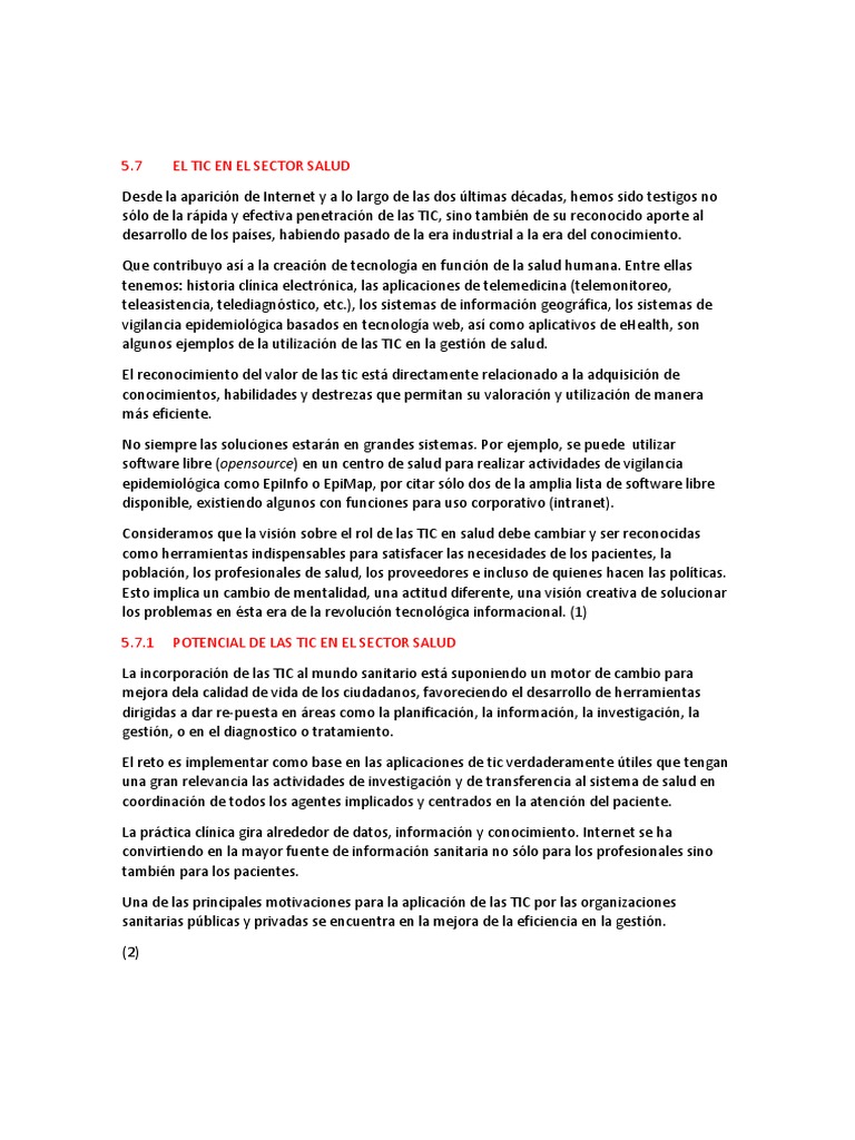 El Uso Del TIC en La Medicina Humana | PDF | Tecnología de información ...