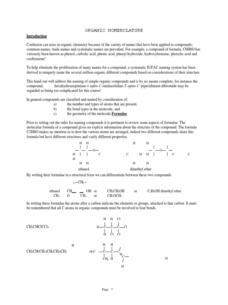 Organic Compound Nomenclature Guide | PDF | Amine | Functional Group
