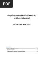 Geographical Information Systems (GIS) and Remote Sensing I