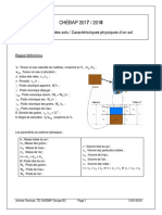 Chebap 201 7 / 2018: TD Mécanique Des Sols / Caractéristiques Physiques D'un Sol