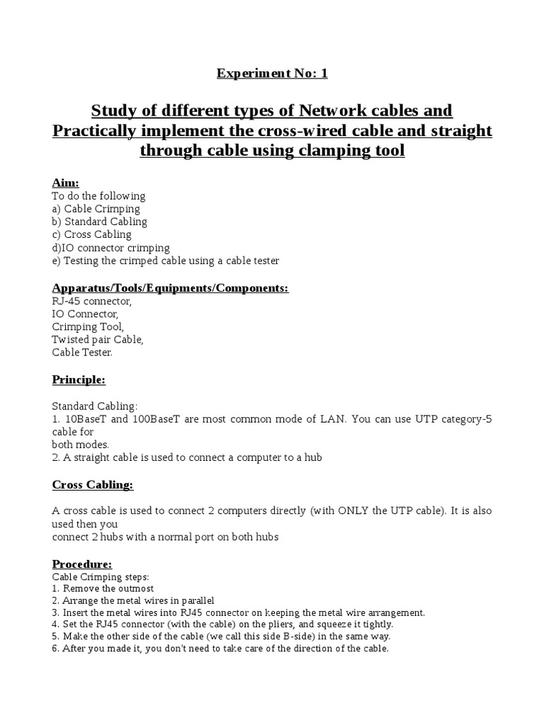 Network Cable Crimping Techniques | PDF